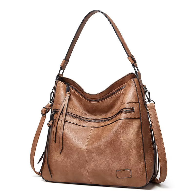 Winter Vintage PU Leather Handbag Tassel Women Bag Hand Bag Fashion Shoulder Bags for Women 2024 Luxury Totes Bag Bolso Mujer