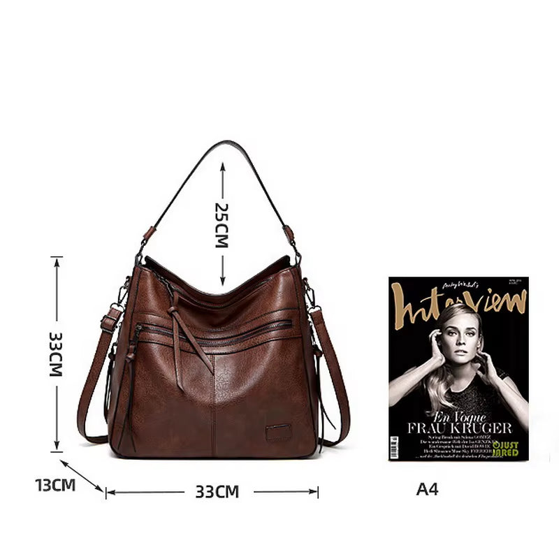 Winter Vintage PU Leather Handbag Tassel Women Bag Hand Bag Fashion Shoulder Bags for Women 2024 Luxury Totes Bag Bolso Mujer