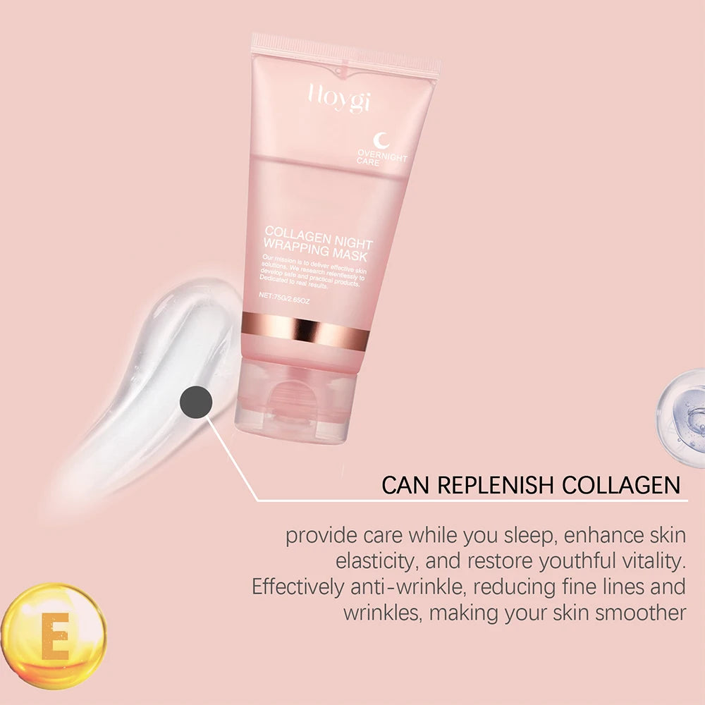 Collagen Overnight Wrapping Mask Elasticity & Hydration Hydrolyzed Collagen Peel off Mask Smooth & Tight Skin Korean Skin Care