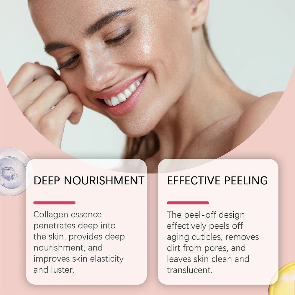 Collagen Overnight Wrapping Mask Elasticity & Hydration Hydrolyzed Collagen Peel off Mask Smooth & Tight Skin Korean Skin Care
