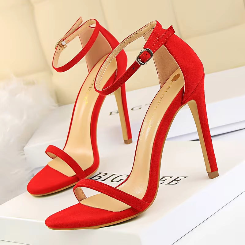 BIGTREE Shoes Super High Heels Suede Women Heels Open Toe Woman Pumps Sexy Party Shoes Stiletto Heels Summer Women Sandals 2026